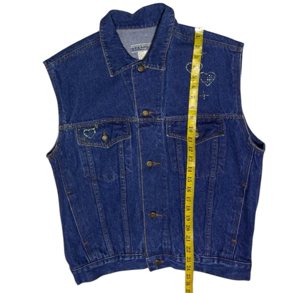 HUK•A•POO Men’s Hearts Embroidered Denim Vest - Picture 10 of 11